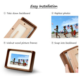 XKIILH walnut frame ready for wall mounting, versatile decor solution.
