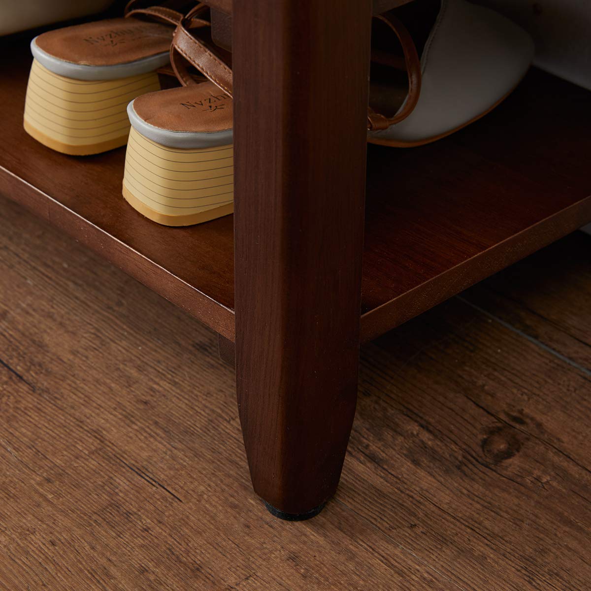XKZG storage bench rubberwood close-up showing durable material