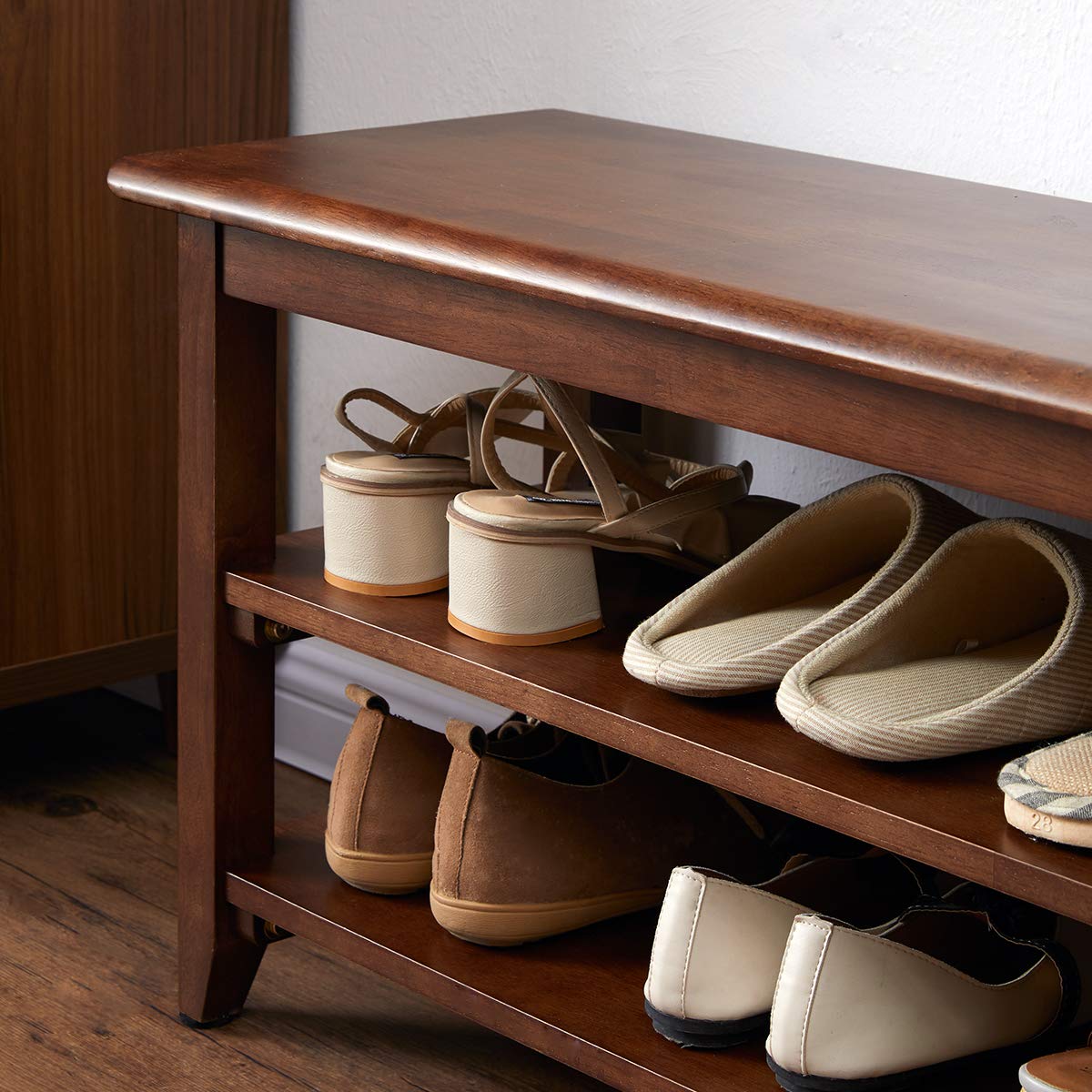 XKZG storage bench side view showing compact footprint