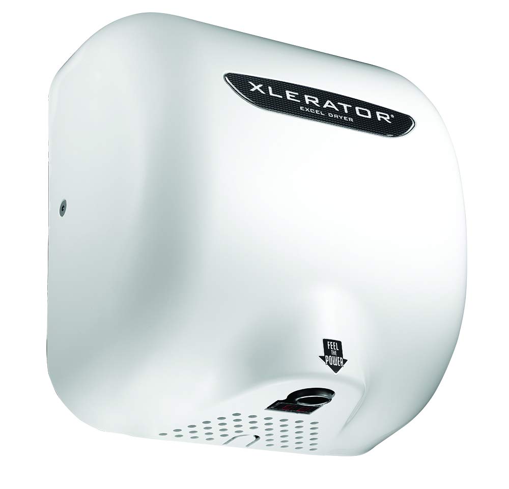 XLERATOR XL-BW infrared sensor activating hands-free drying.