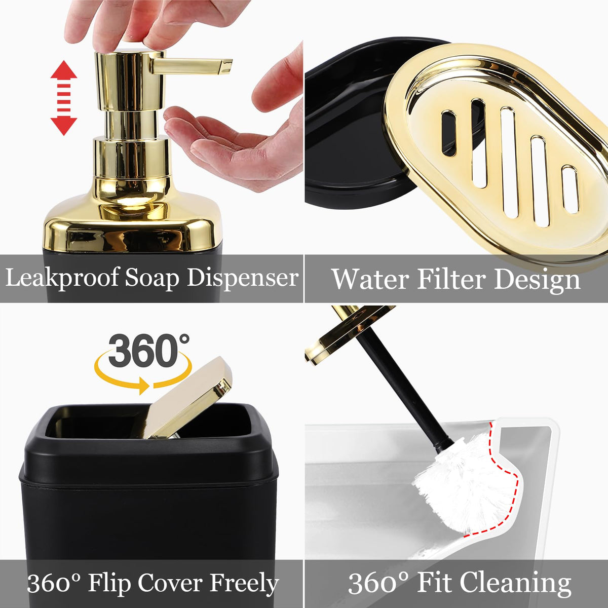 XLHOMO bathroom trash can adds tidy, water-safe waste disposal
