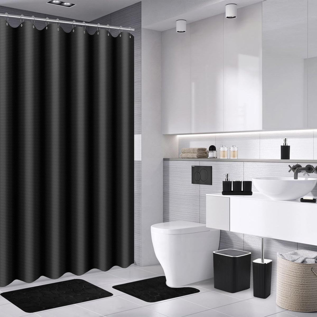 XLHOMO bathroom set rugs pair adding soft comfort and cohesive styling