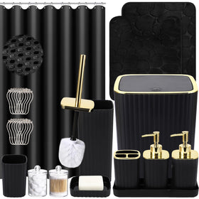 XLHOMO bathroom set shower curtain with striped design adds style to any bathroom