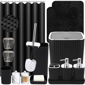 XLHOMO shower curtain from the set with striped design for a stylish bathroom upgrade