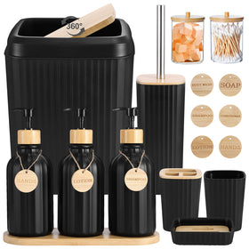 XLHOMO black bathroom accessories set offers cohesive style and durable construction.