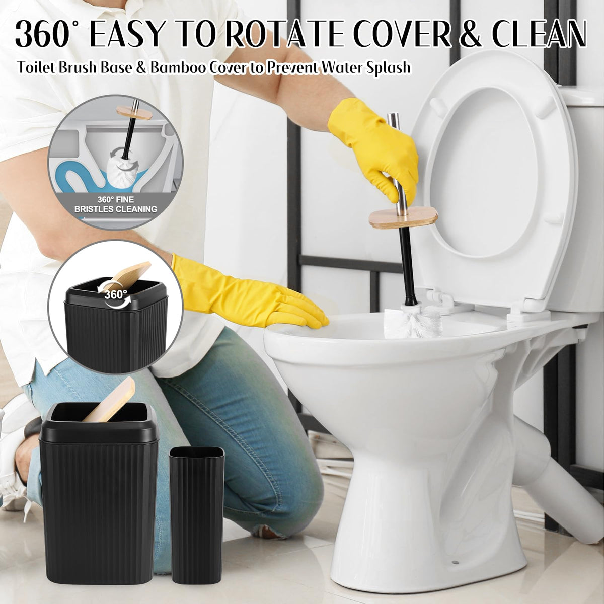 XLHOMO soap dish and accessories add sleek storage.