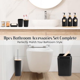 XLHOMO toilet brush and trash can promote neat, hygienic bathrooms.