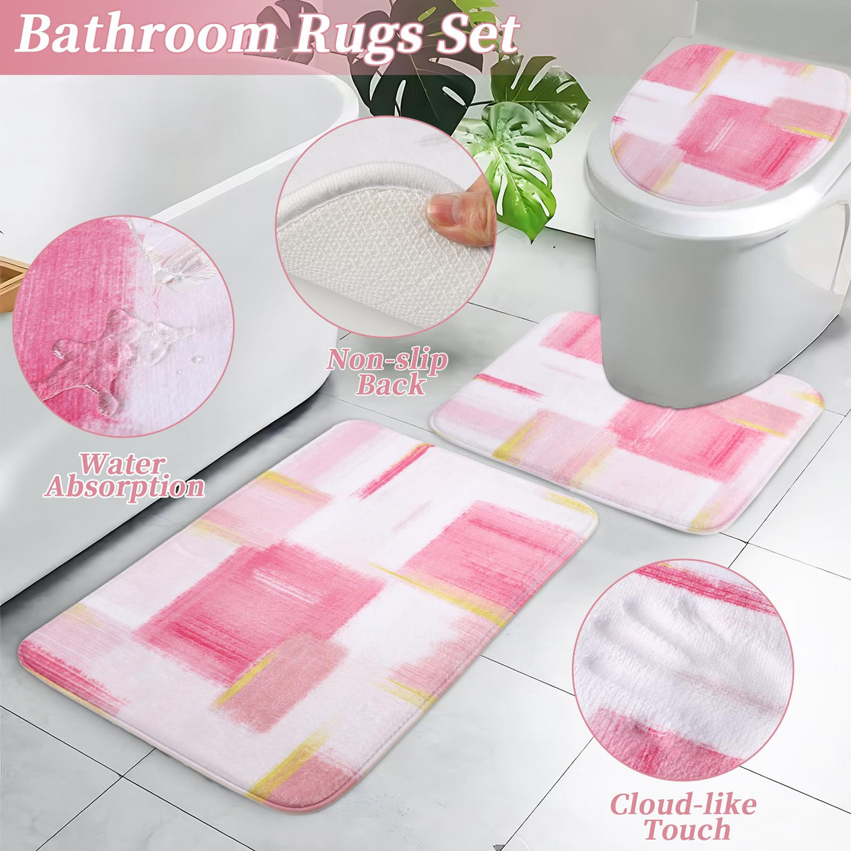 XLHOMO memory foam bath rug offers cushioned comfort and cozy, non-slip support.