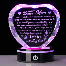XLSJGYP crystal heart engraving detail preserving the inscription beautifully.