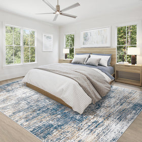 XLUEZ 8x10 area rug low pile supports easy vacuuming.