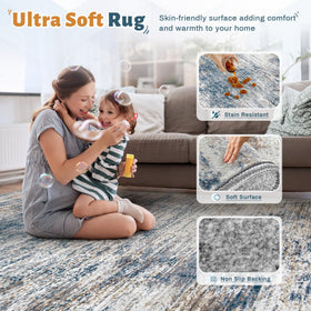 XLUEZ 8x10 area rug machine washable for easy cleanup.