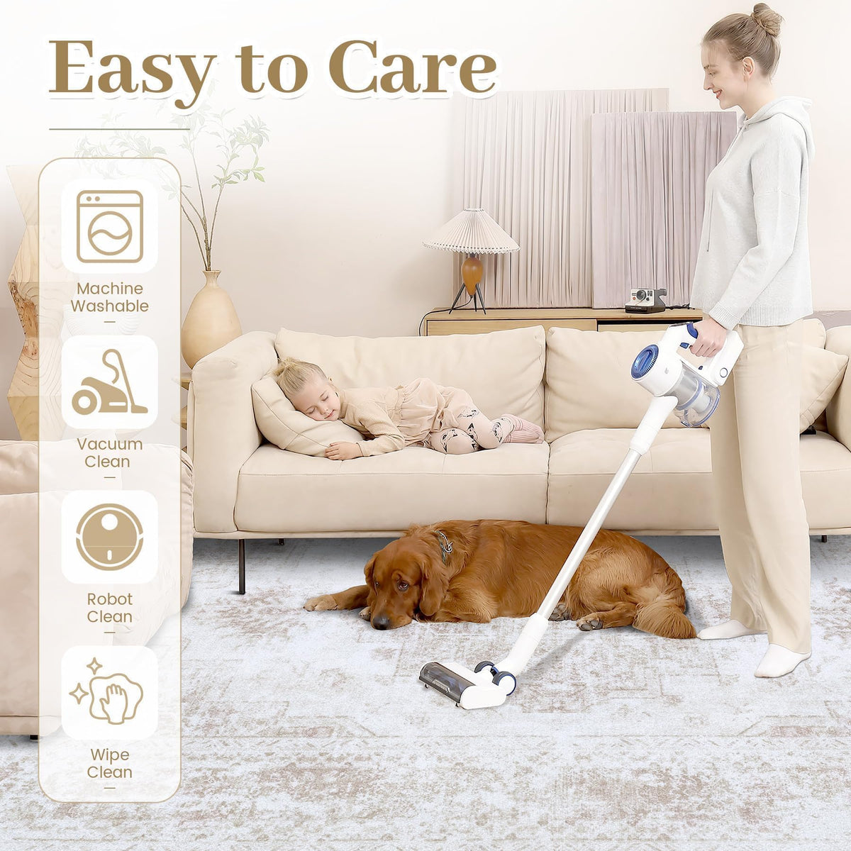 XLUEZ soft low-pile rug delivers comfortable underfoot feel.