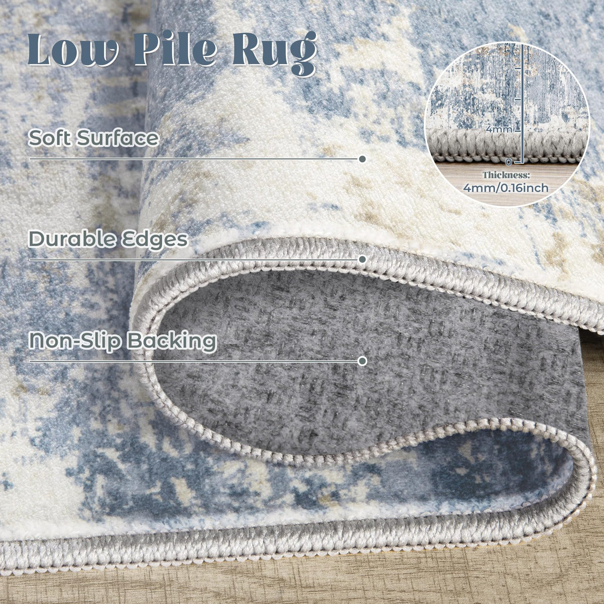 XLUEZ modern abstract rug complements bohemian, minimalist, and farmhouse decor beautifully.