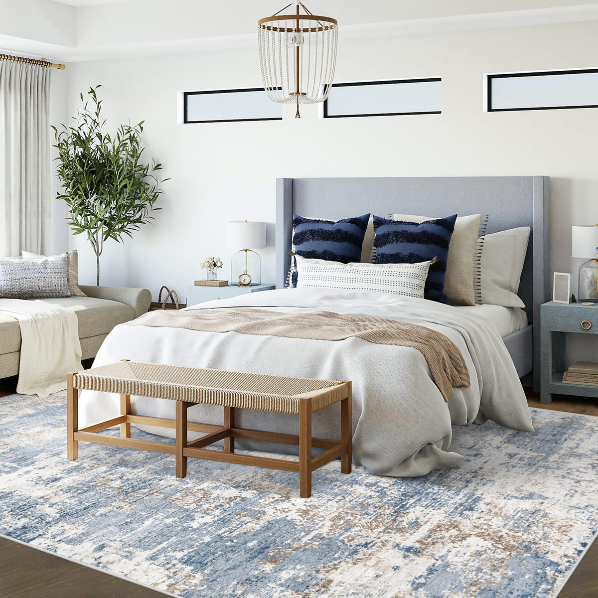 XLUEZ neutral abstract pattern rug fits multiple rooms with ease