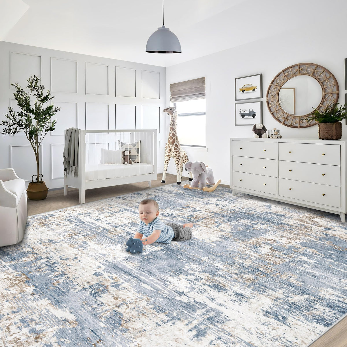 XLUEZ washable and stain-resistant rug cleans easily, saving time on daily maintenance.
