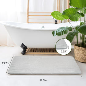 XMarrat large stone bath mat anti-slip pad underneath for secure footing after showers.