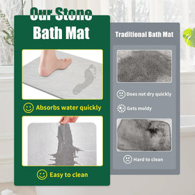 XMarrat large stone bath mat drying action, fast moisture evaporation.