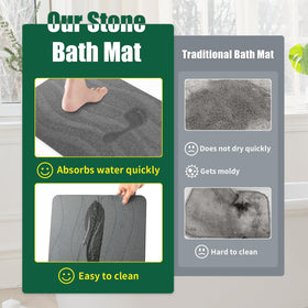 XMarrat large stone bath mat features a versatile design for bath and beyond.