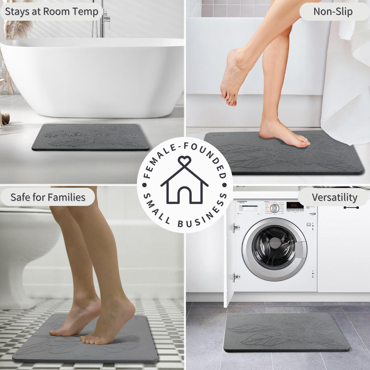 XMarrat rubber slip pad secures mat and prevents sliding.