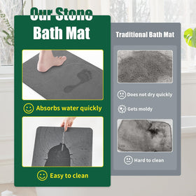 XMarrat Stone Bath Mat natural diatomaceous earth material for eco-friendly use