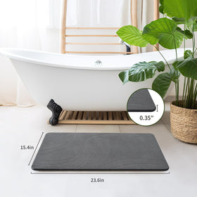 XMarrat Stone Bath Mat quick-drying action keeps floors dry after showers