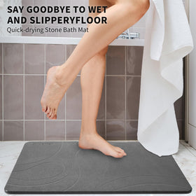XMarrat Stone Bath Mat versatile use for tubs, showers, doors, and more