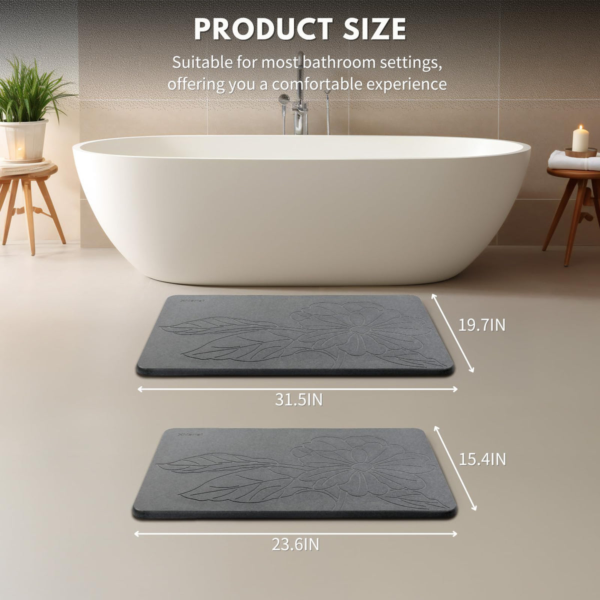 XMarrat textured anti-slip surface enhances safety on wet bathroom floors.