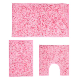 Xmecyino pink small bath rug 16x24 keeps feet warm and dry after showers