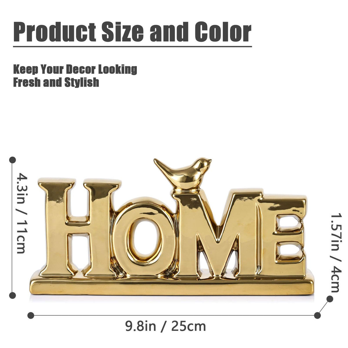 XMGZQ bird sculpture in gold finish adds romantic charm to shelves.