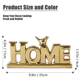 XMGZQ bird sculpture in gold finish adds romantic charm to shelves.