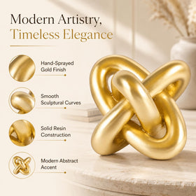 XMGZQ Gold Knot decor highlights chain-link texture on a shelf.