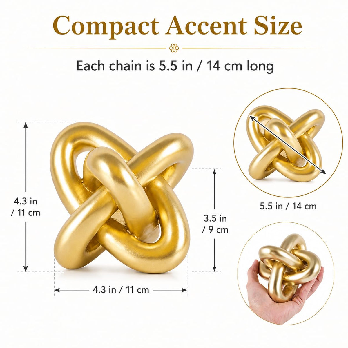 XMGZQ Gold Knot decor adds ambiance to a surface in the living room.