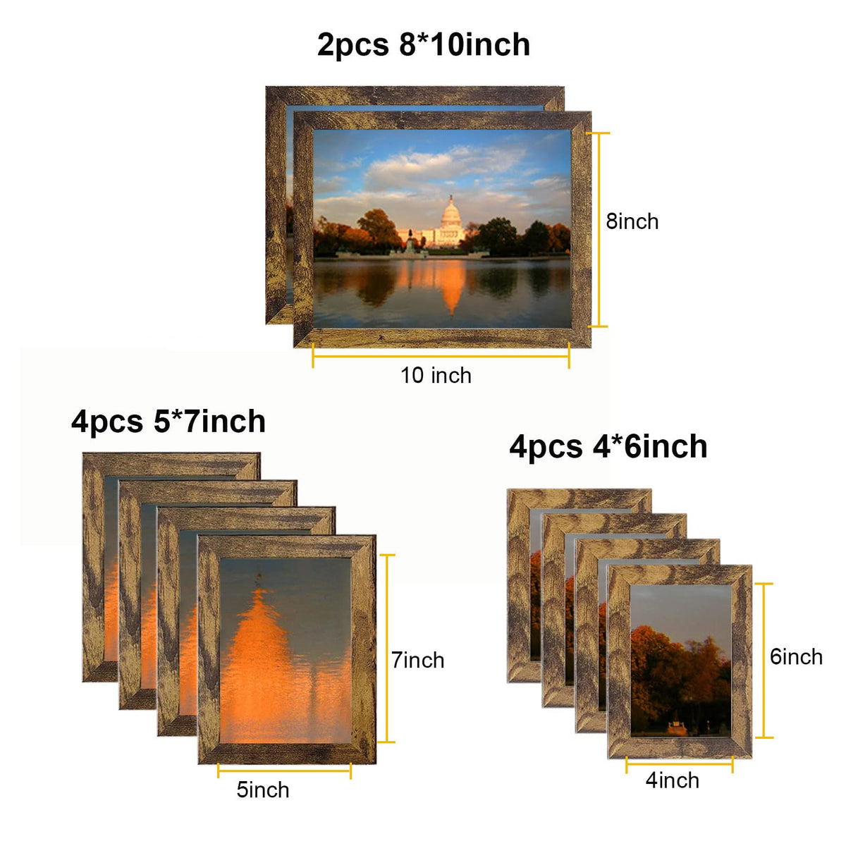 xnlkros 4x6 frame set for compact spaces, rustic charm enhances small photos
