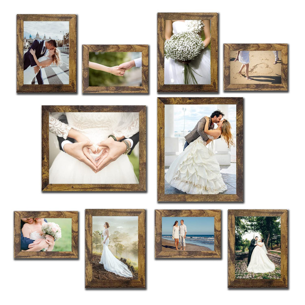 xnlkros 8x10 frame set for wall display, adds rustic charm to memories