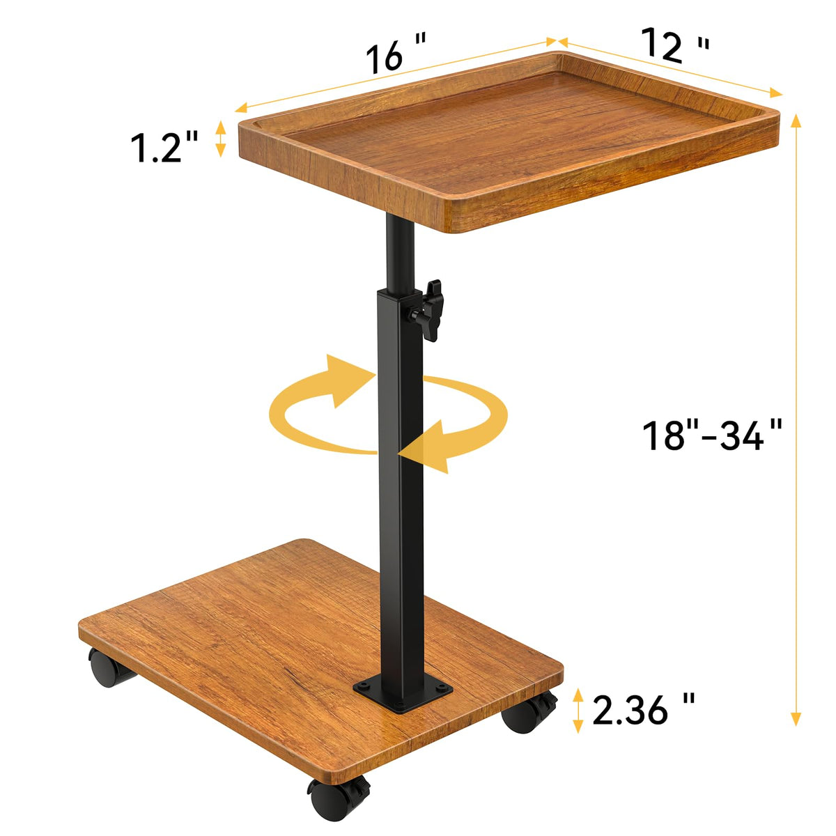 XNSDXV C-shaped end table slides under furniture, saving space.