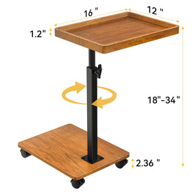 XNSDXV C-shaped end table slides under furniture, saving space.