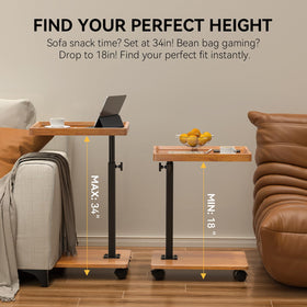 XNSDXV under-sofa table keeps essentials within reach.