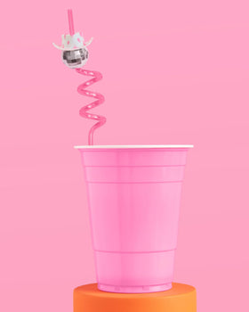 xo, Fetti 10-inch reusable straw designed for easy sipping at celebrations.