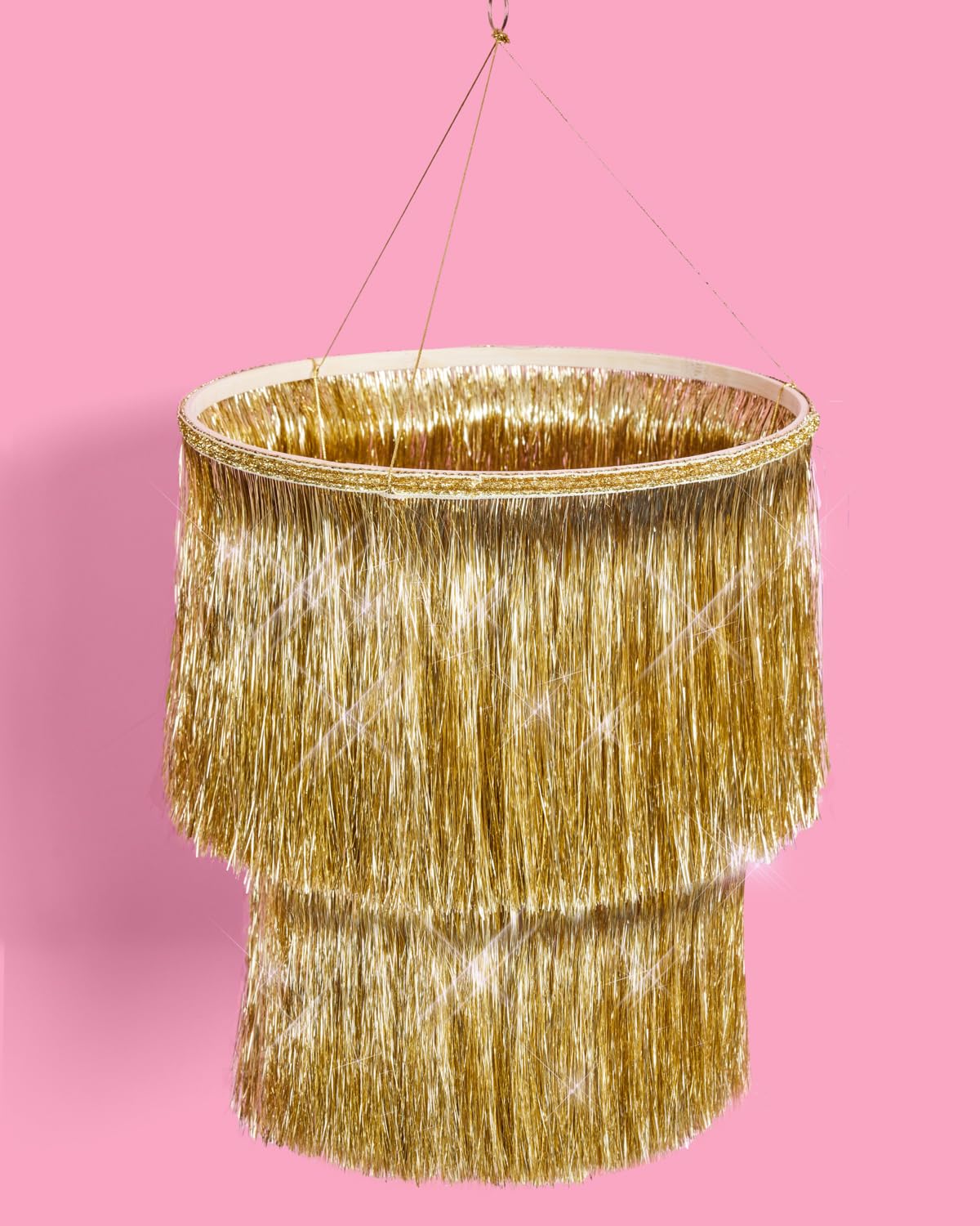 xo Fetti bachelorette party decor chandelier in festive gold