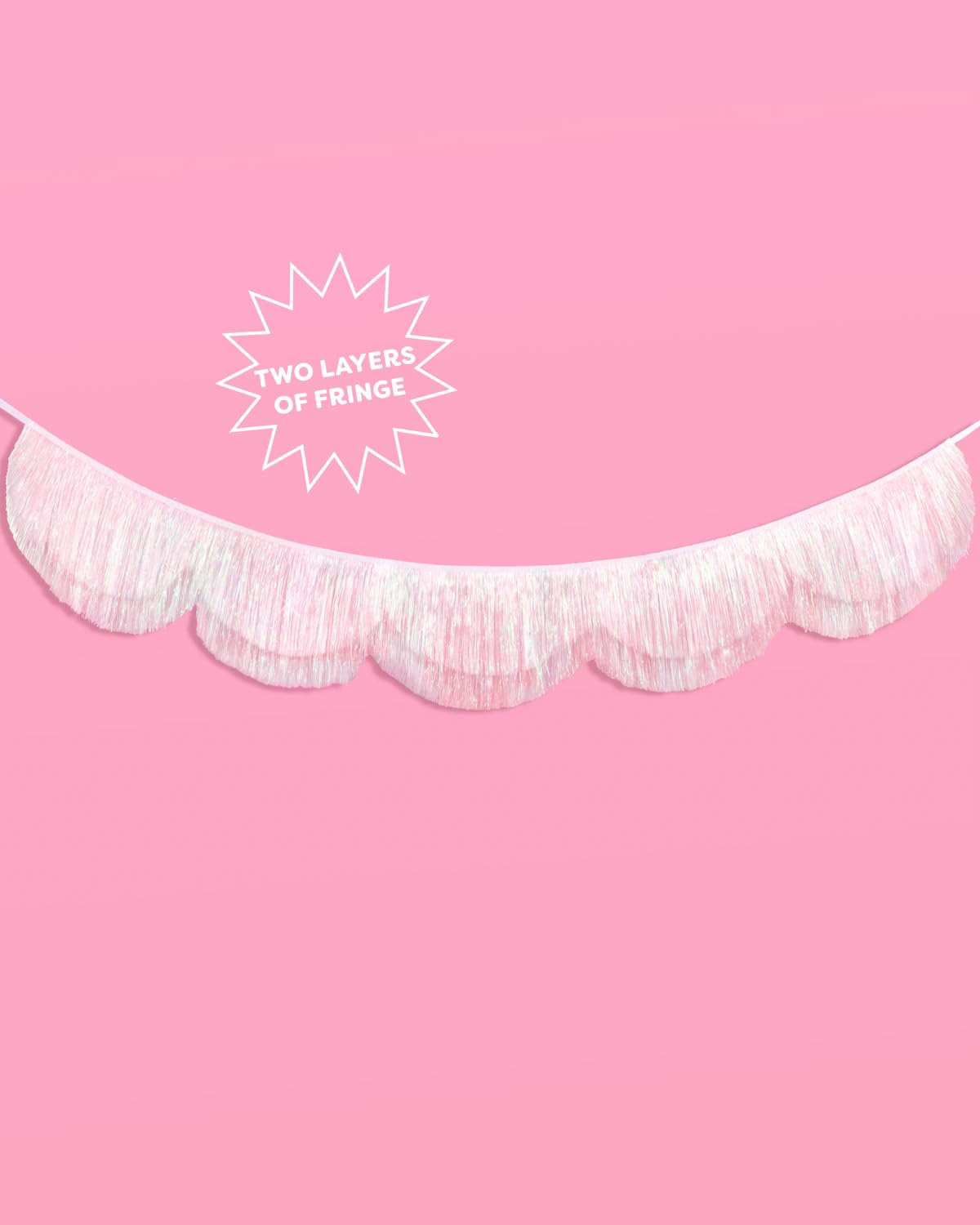 xo, Fetti banner with attached ends for easy wall or table hanging