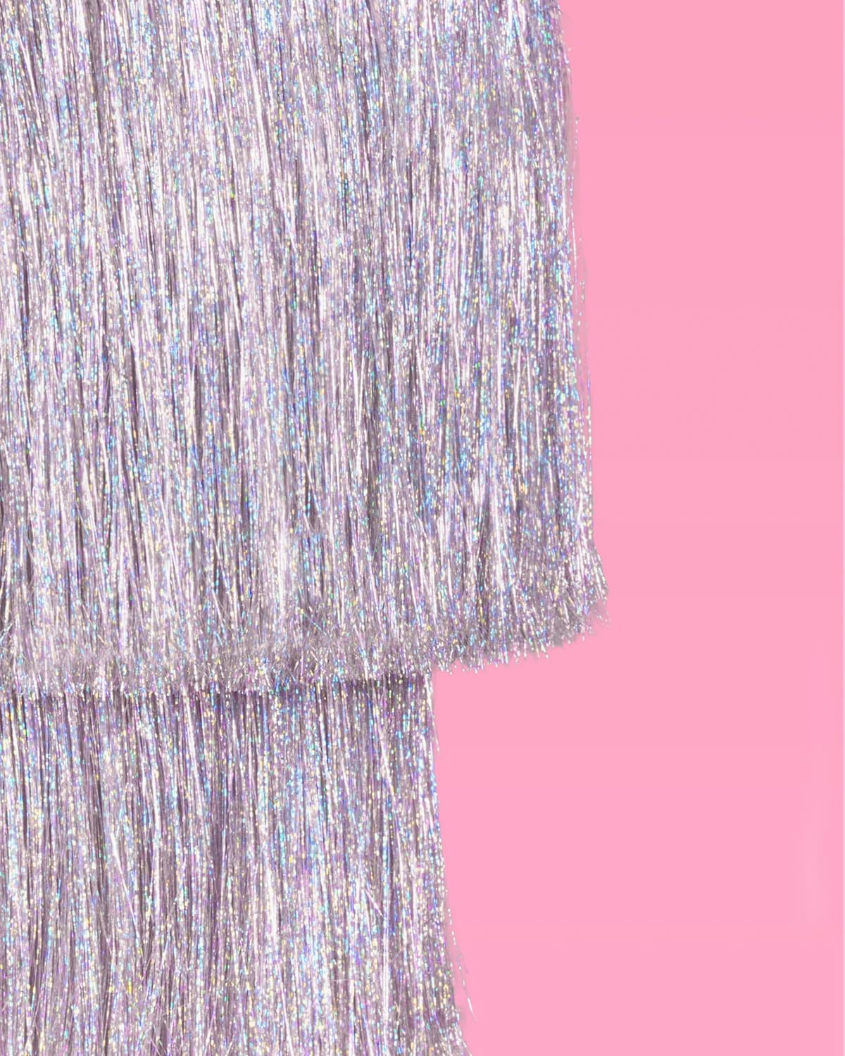 xo, Fetti iridescent silver foil chandelier shining above for a festive vibe