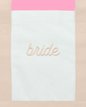 xo, Fetti gift-ready bride tote presented as a bridal party gift