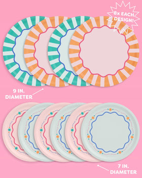 xo, Fetti Italian Summer 7-inch orange-pink flowers plate for desserts