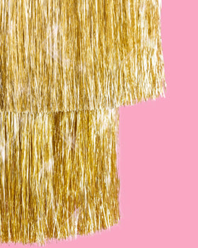xo Fetti ready-to-hang fringe chandelier for quick setup