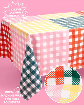 xo, Fetti washable tablecloth ready for machine washing and quick cleanup