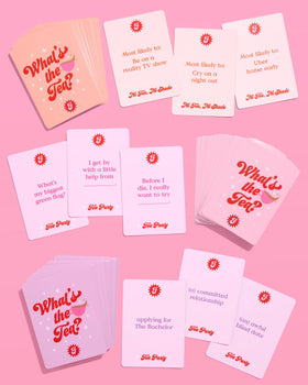 xo, Fetti What's The Tea? prompt cards fuel funny chats.
