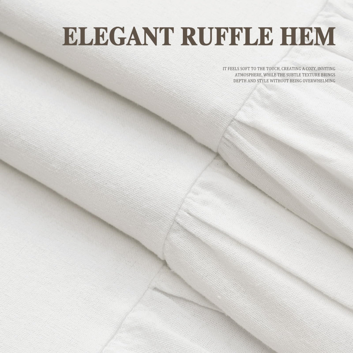 XOGUIBO linen-look shower curtain texture enhances casual elegance for daily use.