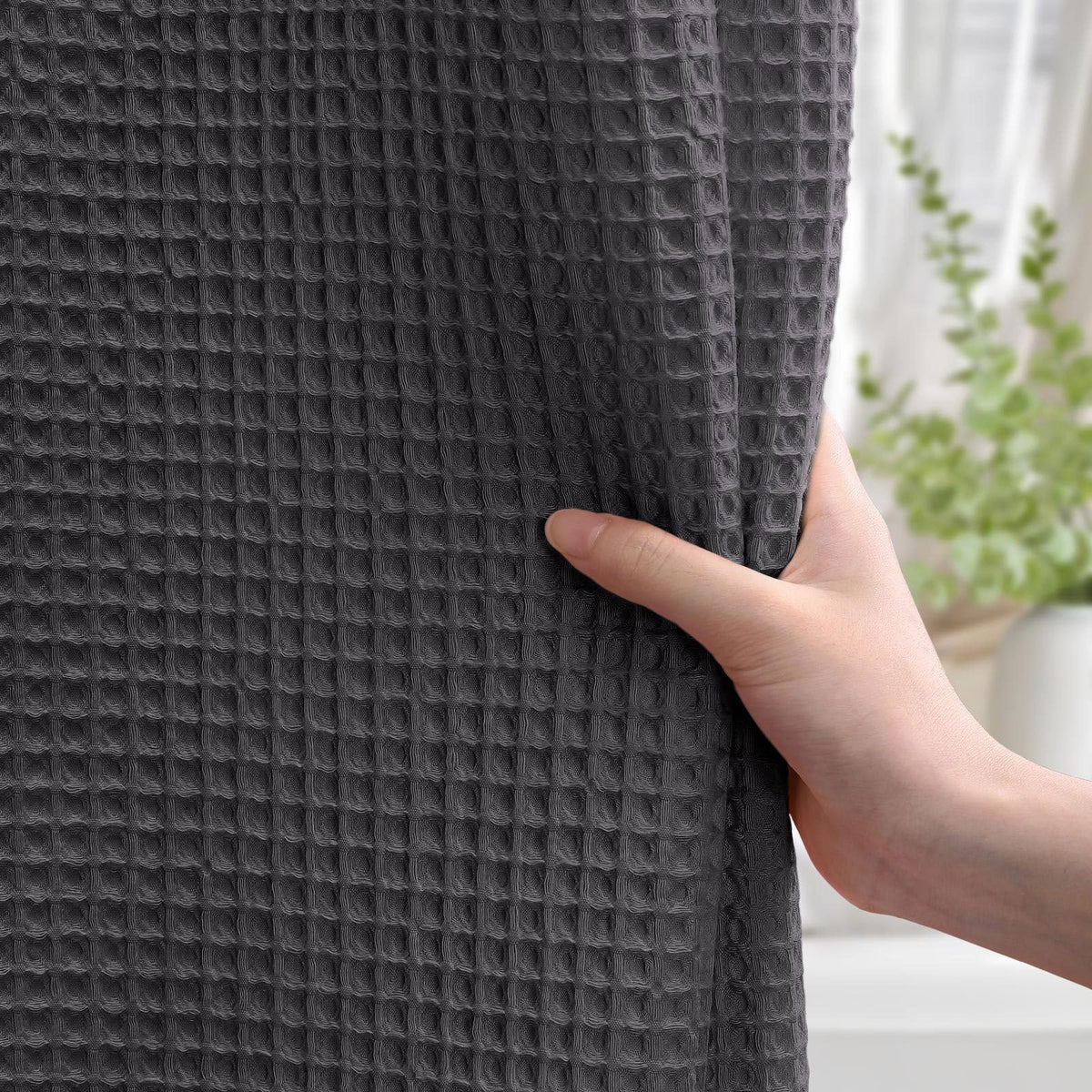 XOGUIBO 3D waffle texture detail adds depth to the bathroom