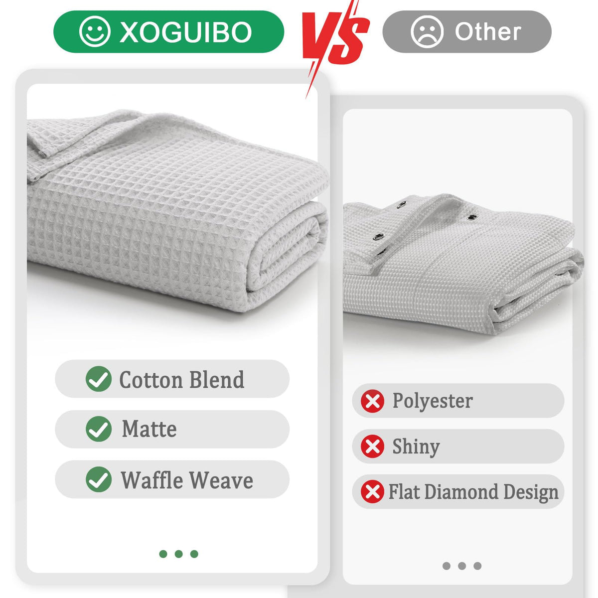 XOGUIBO close-up shows 3D waffle weave depth.