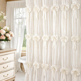 XOGUIBO 72x72 curtain image demonstrates privacy-friendly light filtration during showers